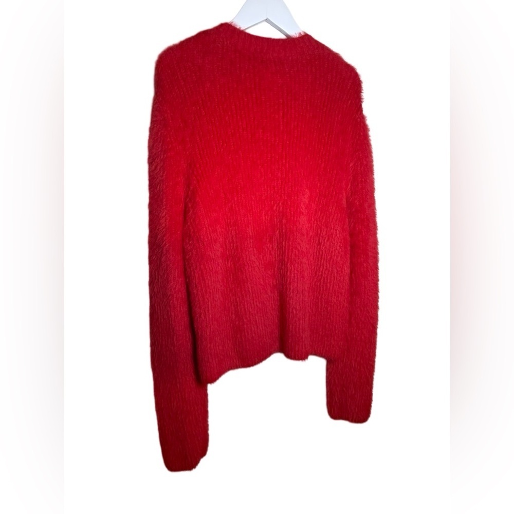 Dear John Fuzzy Poppy Red Button-Down Sweater - NWT - Picture 4 of 8